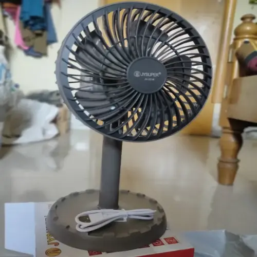 JY Super JY-2217 Multicolor AC DC Rechargeable Portable Mini Table Fan